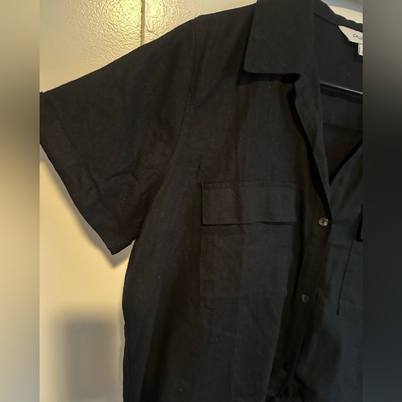 Elegant Black Linen Blouse by Caligraphe - Picture 4 of 8